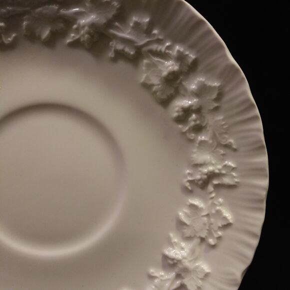 1 Wedgwood Cup n Saucer Set Cream on Cream Color - Picture 5 of 13